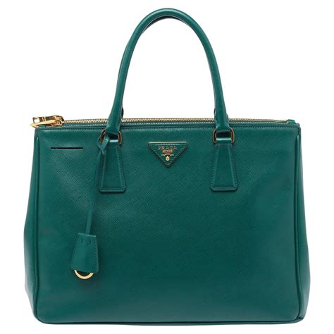 prada green check tote bag|Prada emerald green bag.